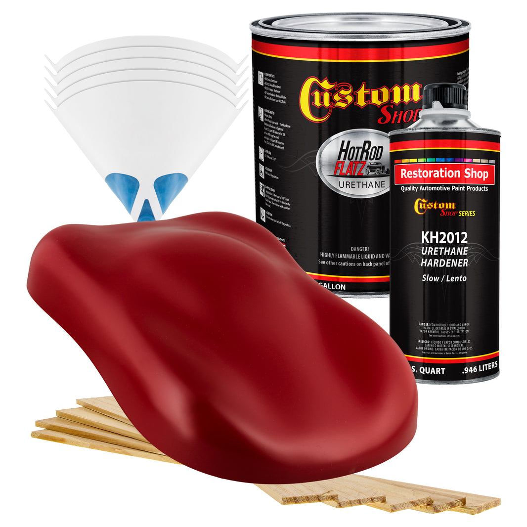 Blood Red - Hot Rod Flatz Flat Matte Satin Urethane Auto Paint - Complete Gallon Paint Kit Coating