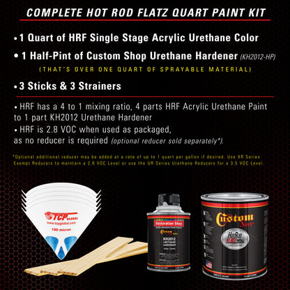 Blood Red - Hot Rod Flatz Flat Matte Satin Urethane Auto Paint - Complete Quart Paint Kit Coating, 4:1