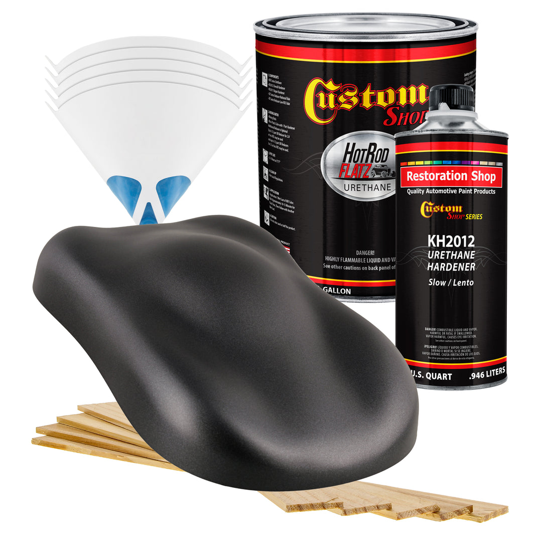 Gunmetal Grey Metallic - Hot Rod Flatz Flat Matte Satin Urethane Auto Paint - Complete Gallon Paint Kit