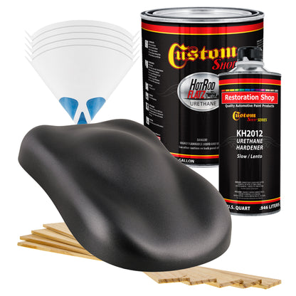 Gunmetal Grey Metallic - Hot Rod Flatz Flat Matte Satin Urethane Auto Paint - Complete Gallon Paint Kit