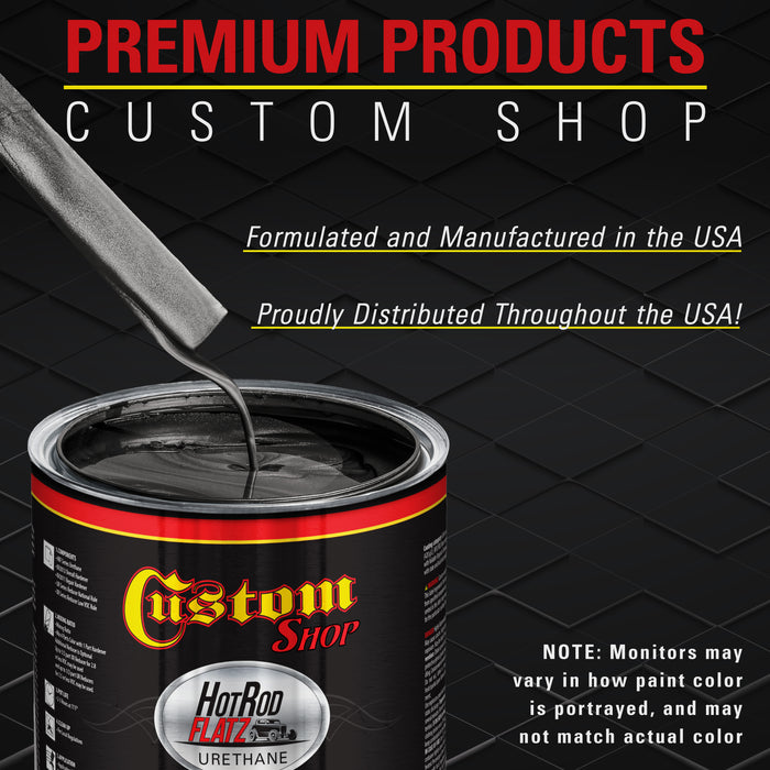 Gunmetal Grey Metallic - Hot Rod Flatz Flat Matte Satin Urethane Auto Paint - Complete Quart Paint Kit - Professional Low Sheen Automotive, Car Truck Coating, 4:1 Mix Ratio