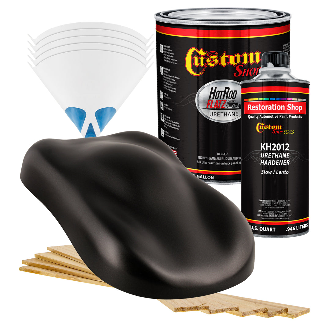 Black Sparkle Metallic - Hot Rod Flatz Flat Matte Satin Urethane Auto Paint - Complete Gallon Paint Kit