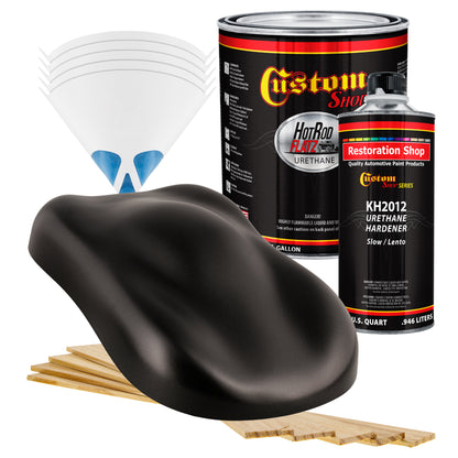 Black Sparkle Metallic - Hot Rod Flatz Flat Matte Satin Urethane Auto Paint - Complete Gallon Paint Kit