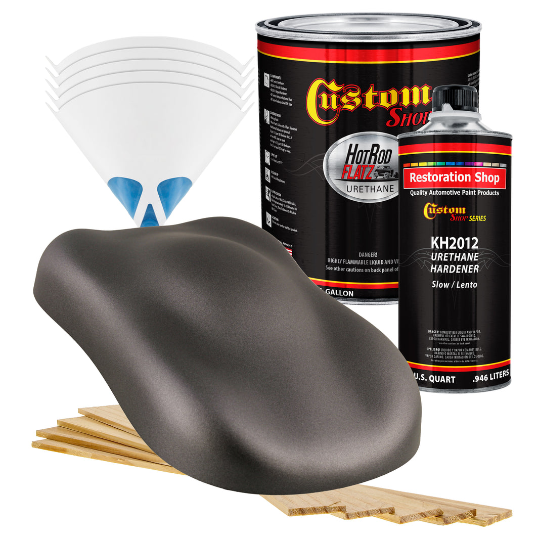 Meteor Gray Metallic - Hot Rod Flatz Flat Matte Satin Urethane Auto Paint - Complete Gallon Paint Kit