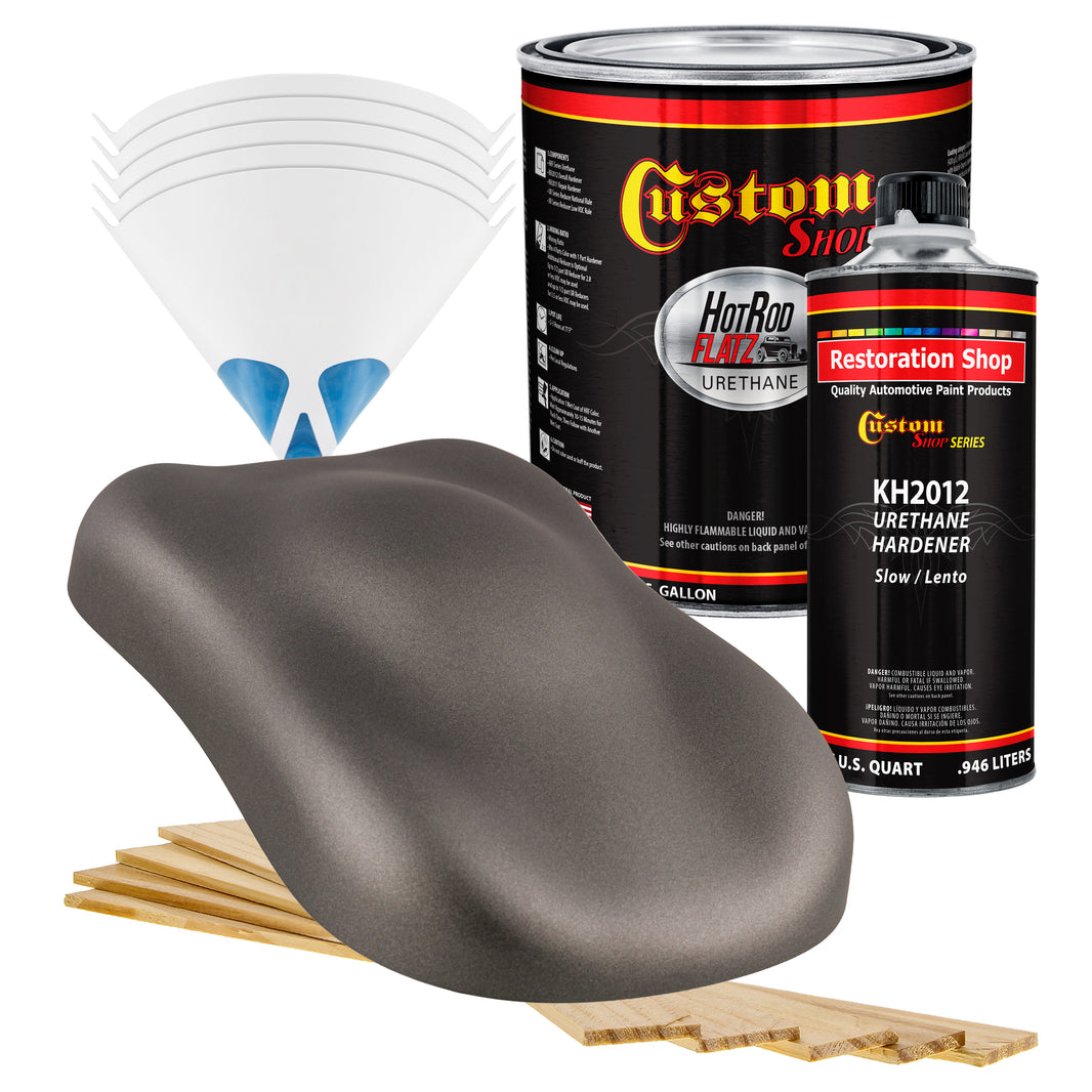 Tunnel Ram Gray Metallic - Hot Rod Flatz Flat Matte Satin Urethane Auto Paint - Complete Gallon Paint Kit