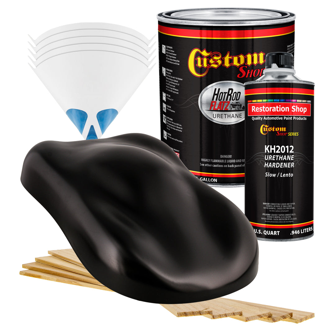 Phantom Black Metallic - Hot Rod Flatz Flat Matte Satin Urethane Auto Paint - Complete Gallon Paint Kit