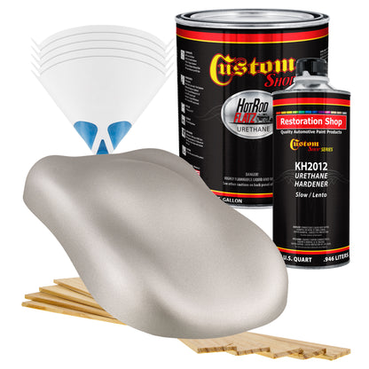 Bright Silver Metallic - Hot Rod Flatz Flat Matte Satin Urethane Auto Paint - Complete Gallon Paint Kit