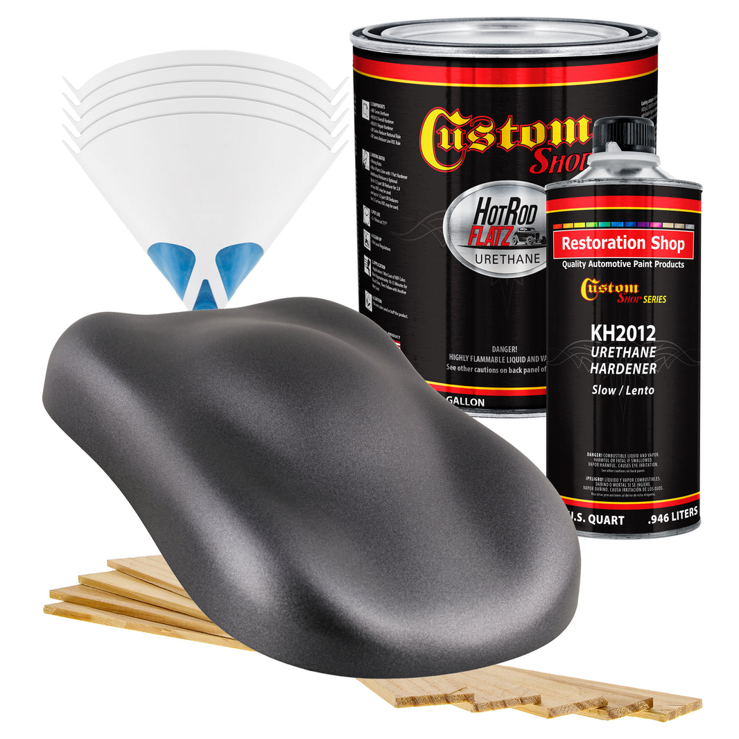 Chop Top Silver Metallic - Hot Rod Flatz Flat Matte Satin Urethane Auto Paint - Complete Gallon Paint Kit
