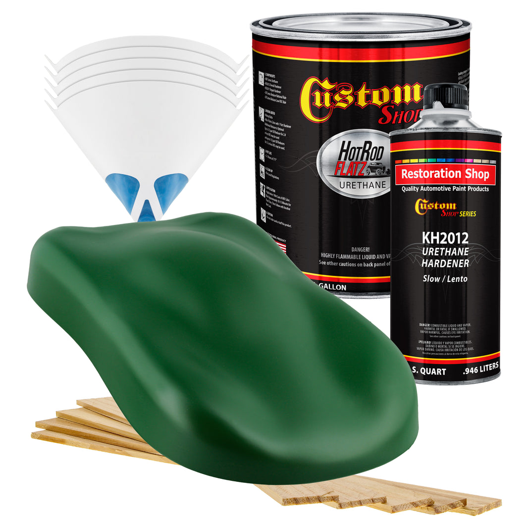 Speed Green - Hot Rod Flatz Flat Matte Satin Urethane Auto Paint - Complete Gallon Paint Kit Coating