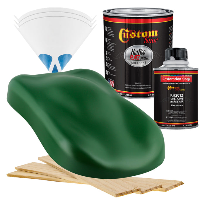 Speed Green - Hot Rod Flatz Flat Matte Satin Urethane Auto Paint - Complete Quart Paint Kit - Professional Low Sheen Automotive, Car Truck Coating