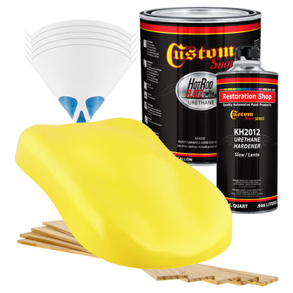 Rally Yellow - Hot Rod Flatz Flat Matte Satin Urethane Auto Paint - Complete Gallon Paint Kit Coating