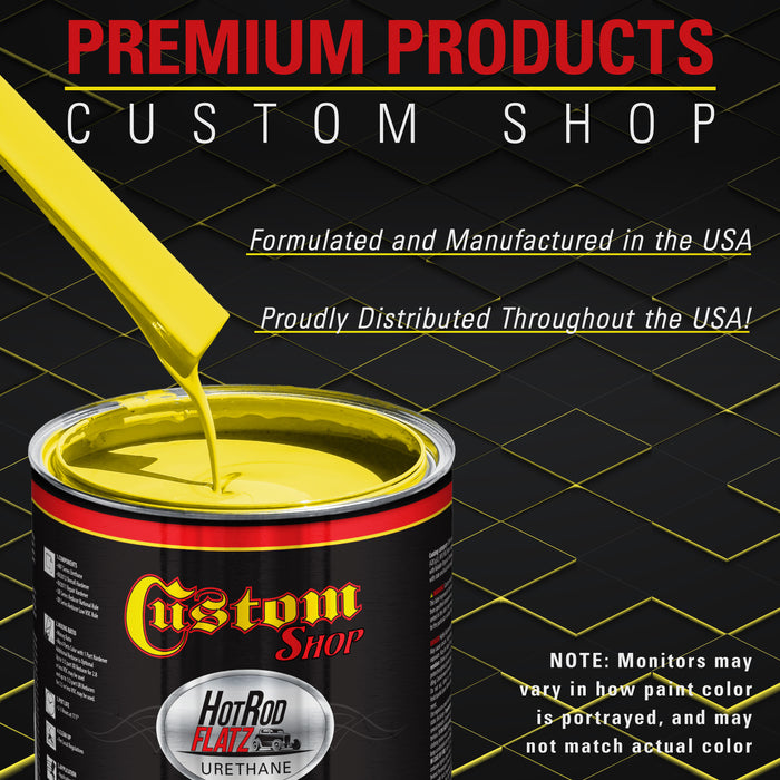 Rally Yellow - Hot Rod Flatz Flat Matte Satin Urethane Auto Paint - Complete Gallon Paint Kit - Professional Low Sheen Automotive, Car Truck Coating, 4:1 Mix Ratio