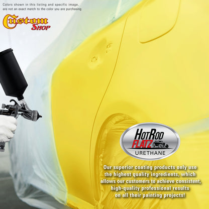 Rally Yellow - Hot Rod Flatz Flat Matte Satin Urethane Auto Paint - Complete Quart Paint Kit Coating