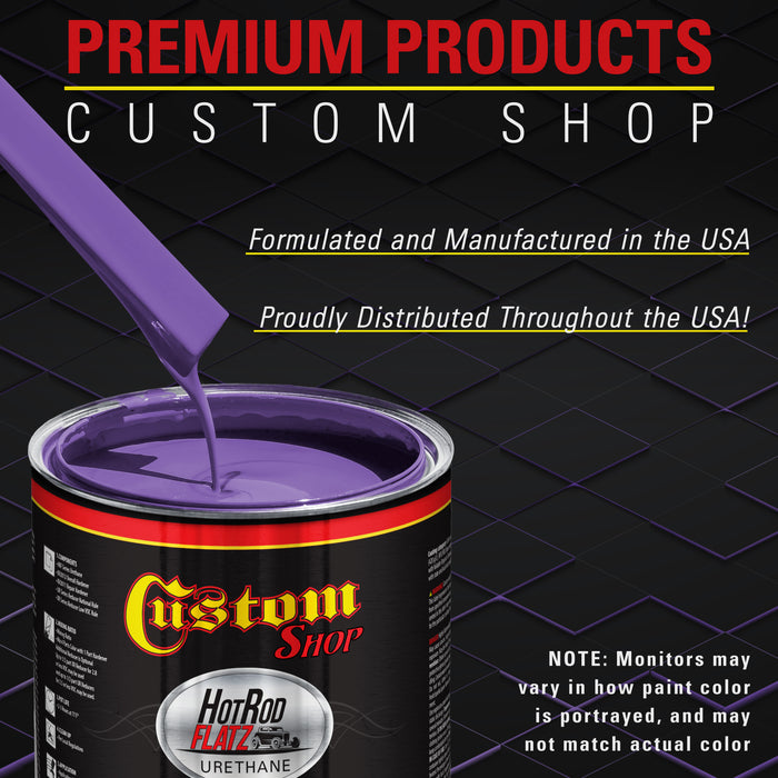 Bright Purple - Hot Rod Flatz Flat Matte Satin Urethane Auto Paint - Complete Gallon Paint Kit - Professional Low Sheen Automotive, Car Truck Coating, 4:1 Mix Ratio