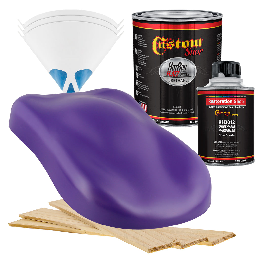 Bright Purple - Hot Rod Flatz Flat Matte Satin Urethane Auto Paint - Complete Quart Paint Kit Coating