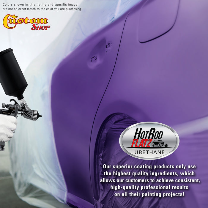 Bright Purple - Hot Rod Flatz Flat Matte Satin Urethane Auto Paint - Complete Quart Paint Kit - Professional Low Sheen Automotive, Car Truck Coating, 4:1 Mix Ratio