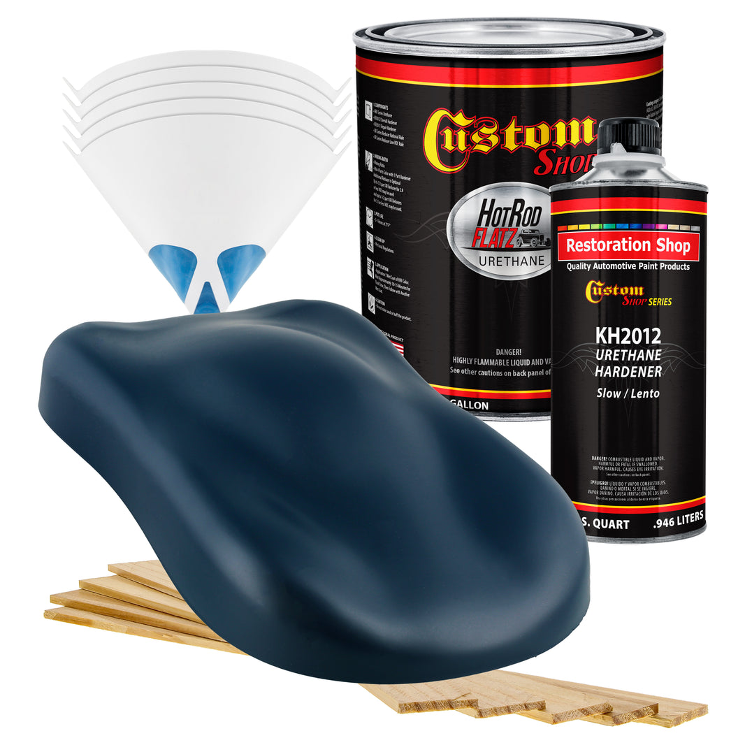 Midnight Blue - Hot Rod Flatz Flat Matte Satin Urethane Auto Paint - Complete Gallon Paint Kit