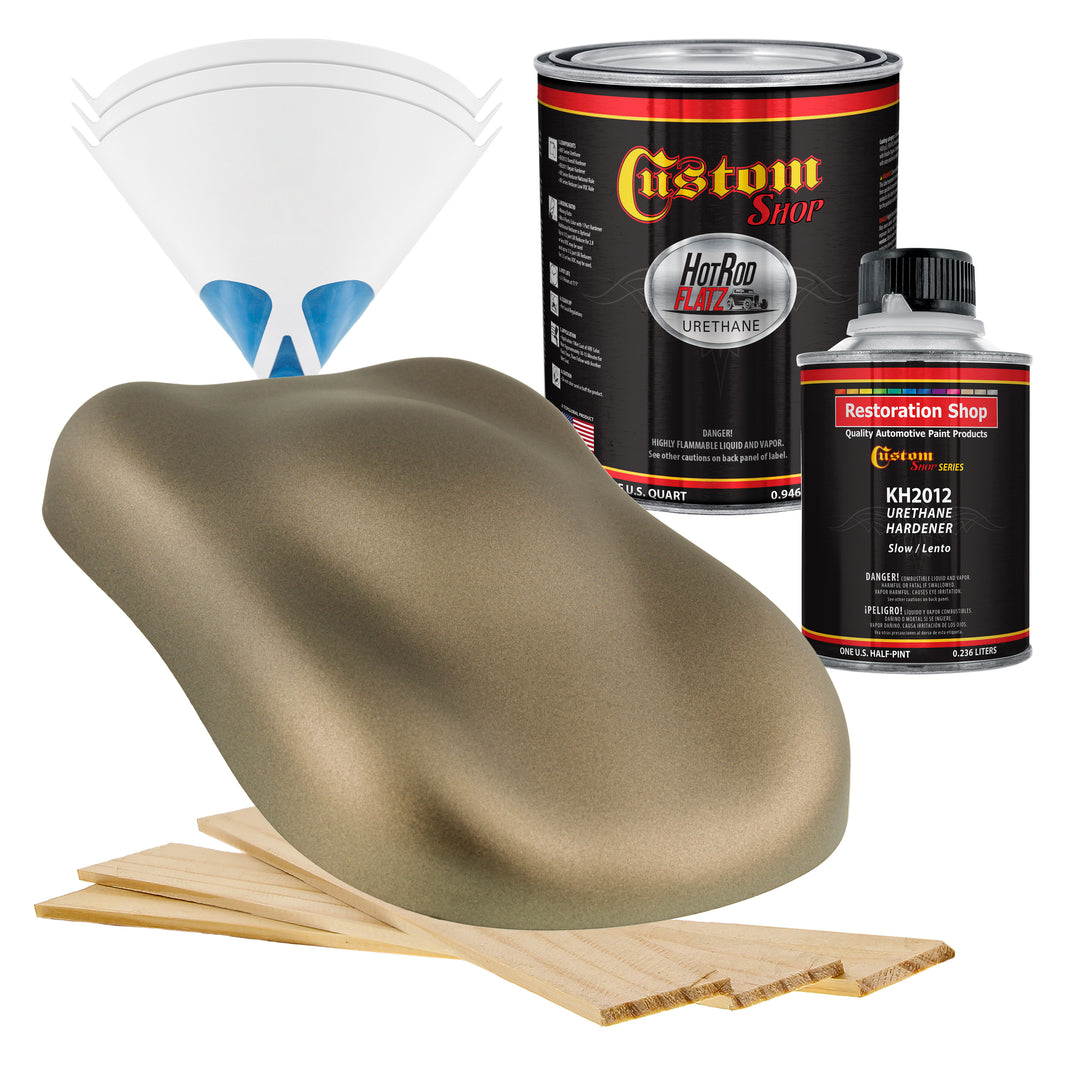 Arizona Bronze Metallic - Hot Rod Flatz Flat Matte Satin Urethane Auto Paint - Complete Quart Paint Kit