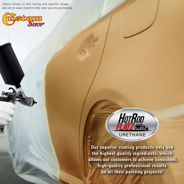 Honey Gold Metallic - Hot Rod Flatz Flat Matte Satin Urethane Auto Paint - Complete Gallon Paint Kit - Professional Low Sheen Automotive, Car Truck Coating, 4:1 Mix Ratio