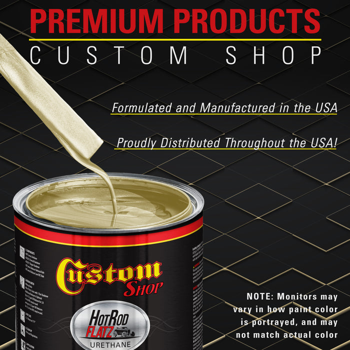 Champagne Gold Metallic - Hot Rod Flatz Flat Matte Satin Urethane Auto Paint - Complete Gallon Paint Kit - Professional Low Sheen Automotive, Car
