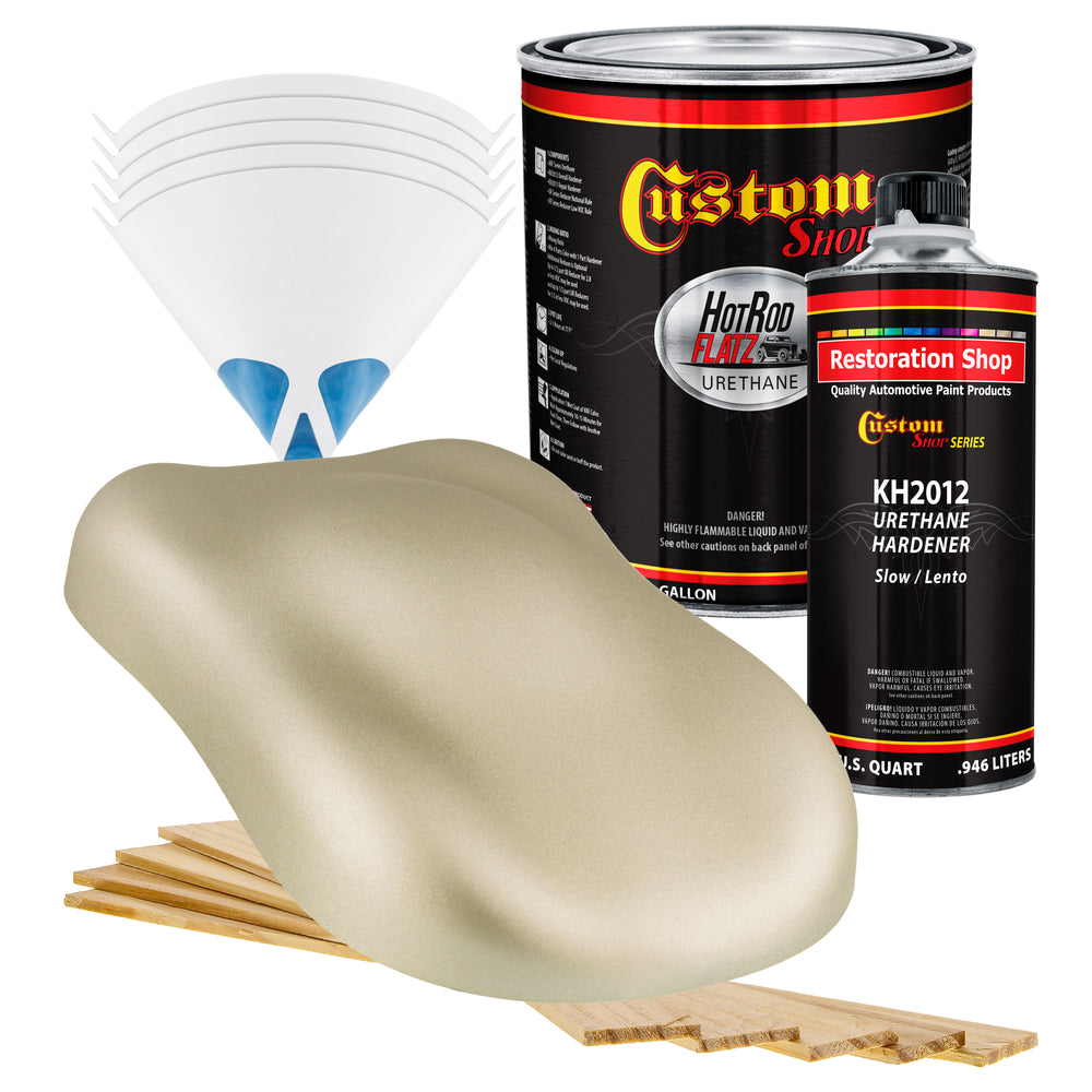 Gold Mist Metallic - Hot Rod Flatz Flat Matte Satin Urethane Auto Paint - Complete Gallon Paint Kit - Professional Low Sheen Automotive, Car Truck