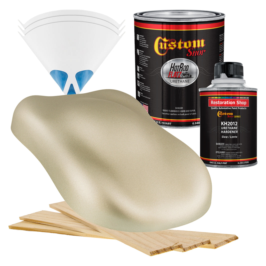 Gold Mist Metallic - Hot Rod Flatz Flat Matte Satin Urethane Auto Paint - Complete Quart Paint Kit