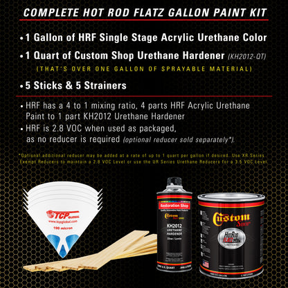Anniversary Gold Metallic - Hot Rod Flatz Flat Matte Satin Urethane Auto Paint - Complete Gallon Paint Kit