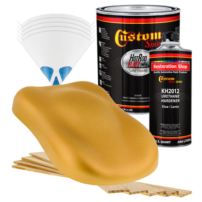 Autumn Gold Metallic - Hot Rod Flatz Flat Matte Satin Urethane Auto Paint - Complete Gallon Paint Kit