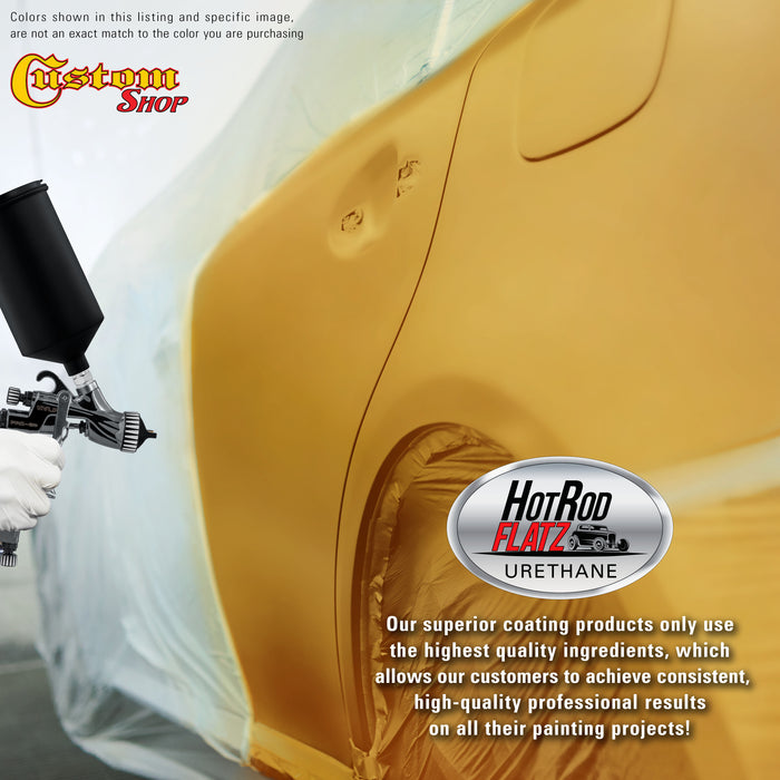 Autumn Gold Metallic - Hot Rod Flatz Flat Matte Satin Urethane Auto Paint - Complete Quart Paint Kit - Professional Low Sheen Automotive, Car Truck Coating, 4:1 Mix Ratio