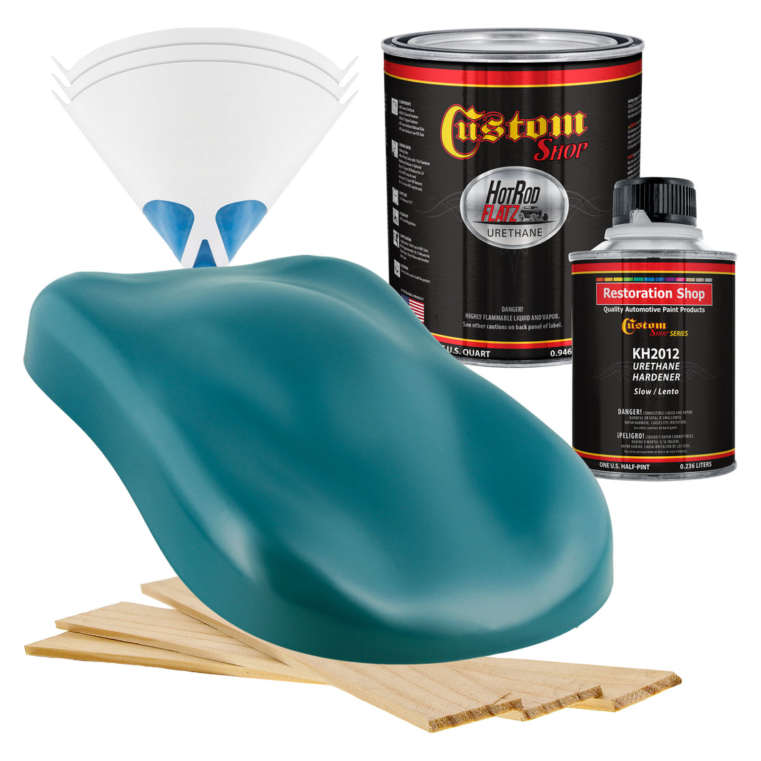 Steel Blue - Hot Rod Flatz Flat Matte Satin Urethane Auto Paint - Complete Quart Paint Kit Coating