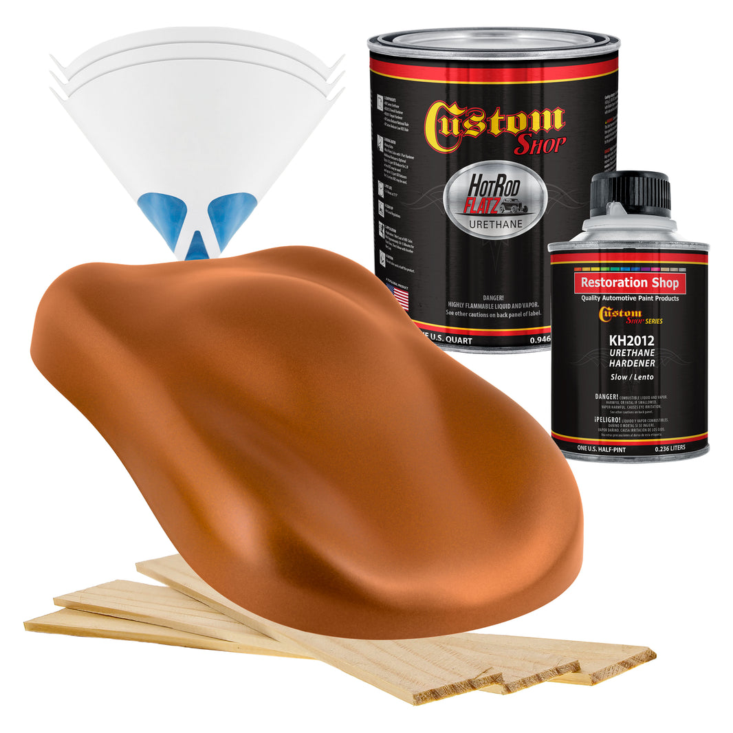 Atomic Orange Pearl - Hot Rod Flatz Flat Matte Satin Urethane Auto Paint - Complete Quart Paint Kit