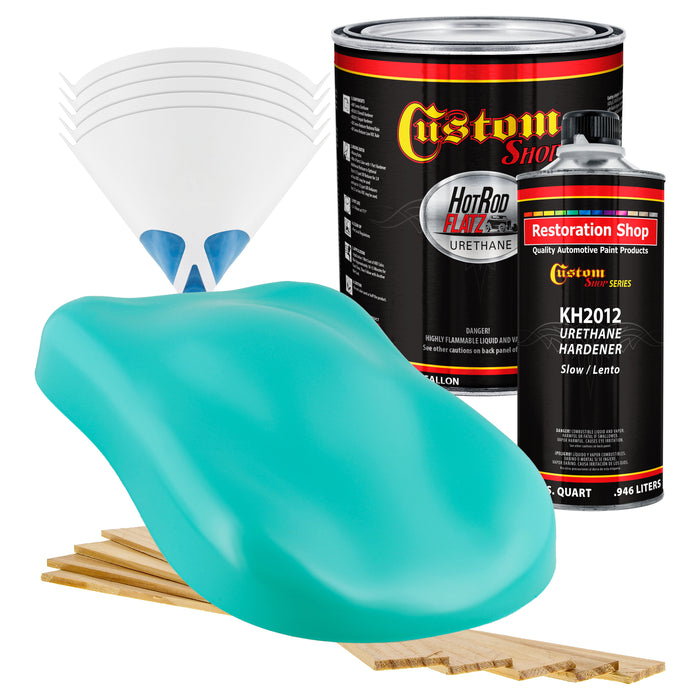 Tropical Turquoise - Hot Rod Flatz Flat Matte Satin Urethane Auto Paint - Complete Gallon Paint Kit - Professional Low Sheen Automotive, Car Truck