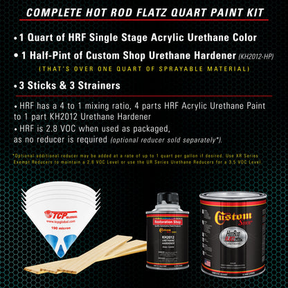 Tropical Turquoise - Hot Rod Flatz Flat Matte Satin Urethane Auto Paint - Complete Quart Paint Kit