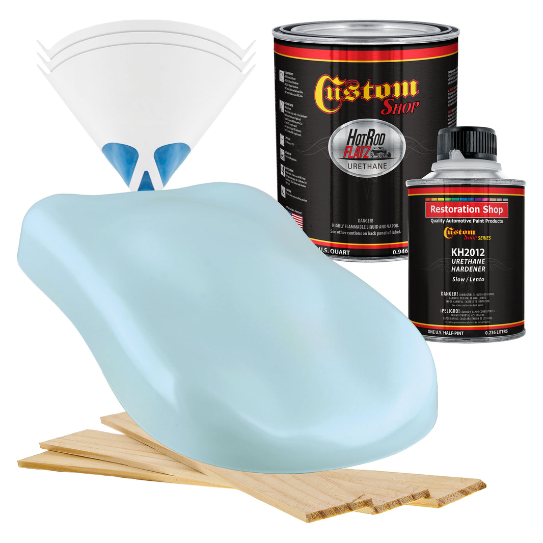 Powder Blue - Hot Rod Flatz Flat Matte Satin Urethane Auto Paint - Complete Quart Paint Kit Coating
