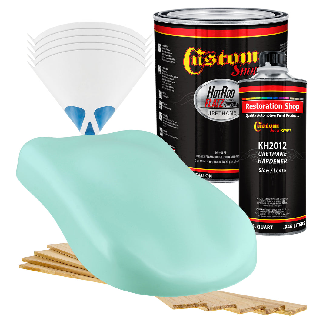 Light Aqua - Hot Rod Flatz Flat Matte Satin Urethane Auto Paint - Complete Gallon Paint Kit Coating