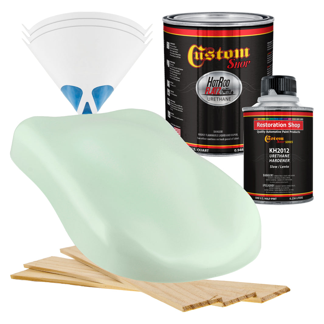 Mint - Hot Rod Flatz Flat Matte Satin Urethane Auto Paint - Complete Quart Paint Kit Coating, 4:1 Mix