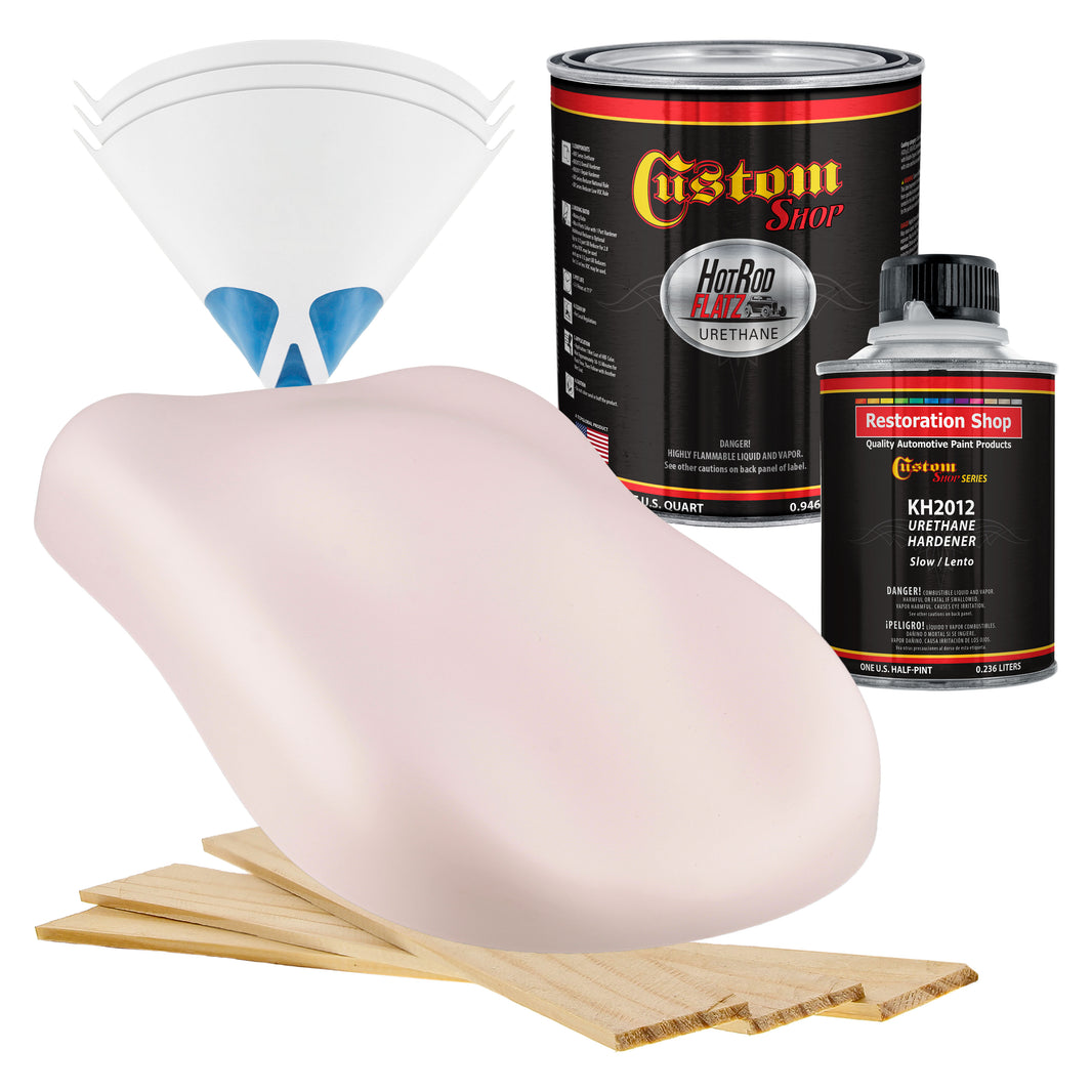 Pink - Hot Rod Flatz Flat Matte Satin Urethane Auto Paint - Complete Quart Paint Kit Coating, 4:1 Mix