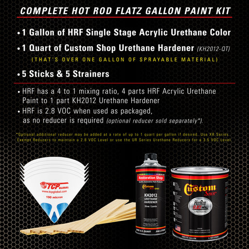 Driftwood Beige Metallic - Hot Rod Flatz Flat Matte Satin Urethane Auto Paint - Complete Gallon Paint Kit - Professional Low Sheen Automotive, Car
