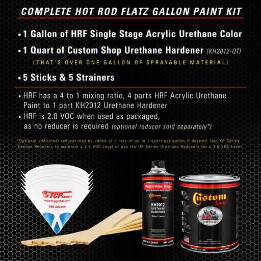 Driftwood Beige Metallic - Hot Rod Flatz Flat Matte Satin Urethane Auto Paint - Complete Gallon Paint Kit - Professional Low Sheen Automotive, Car Truck Coating, 4:1 Mix Ratio