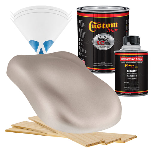 Mocha Frost Metallic - Hot Rod Flatz Flat Matte Satin Urethane Auto Paint - Complete Quart Paint Kit - Professional Low Sheen Automotive, Car Truck