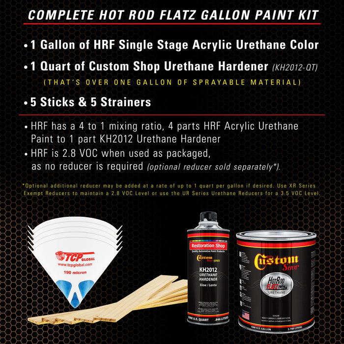 Ginger Metallic - Hot Rod Flatz Flat Matte Satin Urethane Auto Paint - Complete Gallon Paint Kit - Professional Low Sheen Automotive, Car Truck Coating, 4:1 Mix Ratio