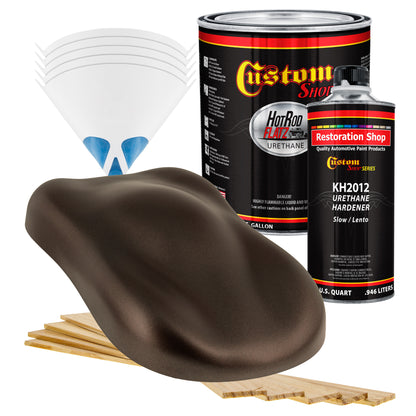 Mahogany Brown Metallic - Hot Rod Flatz Flat Matte Satin Urethane Auto Paint - Complete Gallon Paint Kit