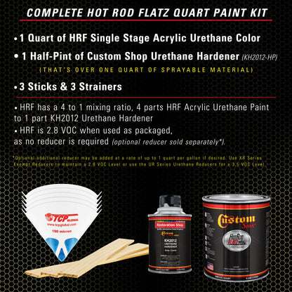Cream Yellow - Hot Rod Flatz Flat Matte Satin Urethane Auto Paint - Complete Quart Paint Kit Coating