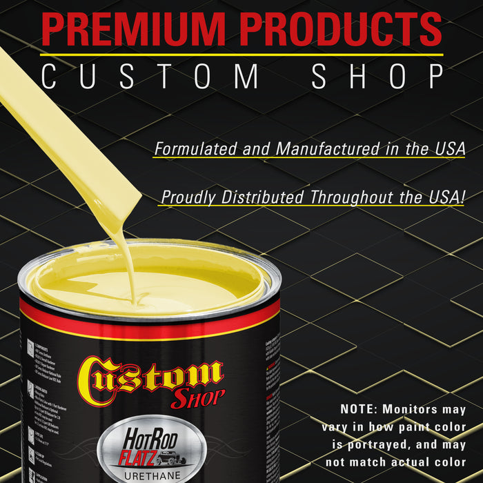Cream Yellow - Hot Rod Flatz Flat Matte Satin Urethane Auto Paint - Complete Quart Paint Kit - Professional Low Sheen Automotive, Car Truck Coating, 4:1 Mix Ratio