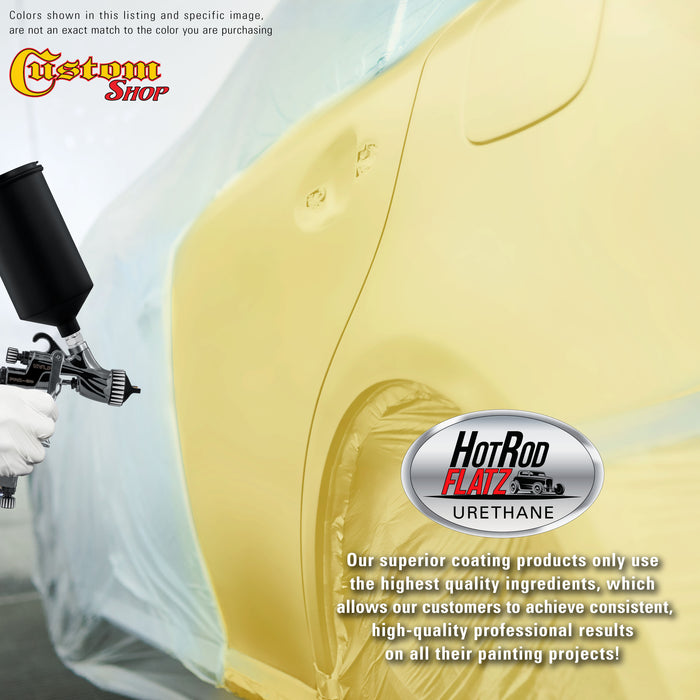 Cream Yellow - Hot Rod Flatz Flat Matte Satin Urethane Auto Paint - Complete Quart Paint Kit - Professional Low Sheen Automotive, Car Truck Coating, 4:1 Mix Ratio