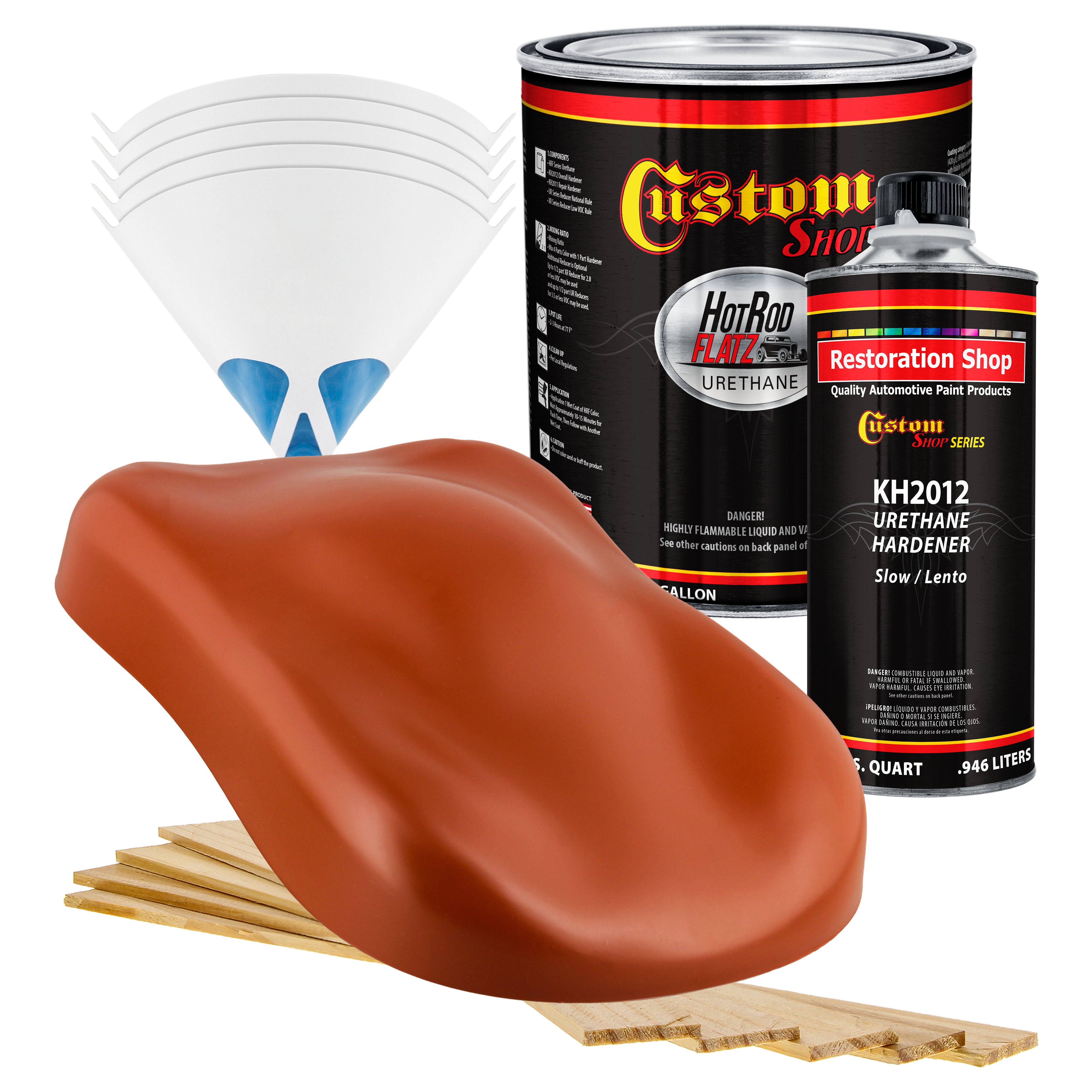 Oxide Red - Medium, Hot Rod Flatz Urethane Auto Flat Paint, Gallon