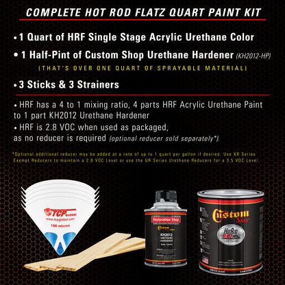 Oxide Red - Hot Rod Flatz Flat Matte Satin Urethane Auto Paint - Complete Quart Paint Kit Coating, 4:1
