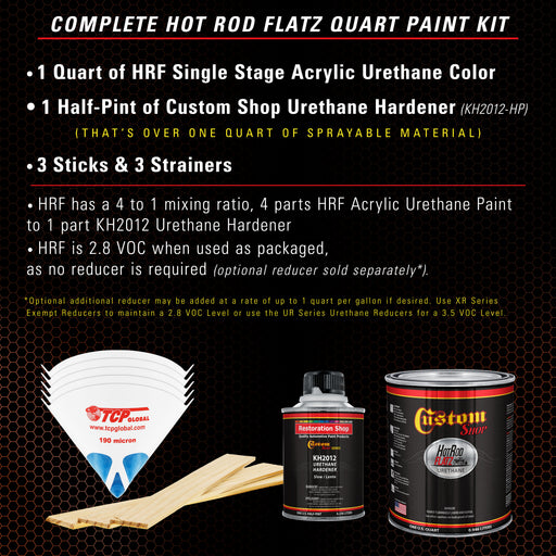 Oxide Red - Hot Rod Flatz Flat Matte Satin Urethane Auto Paint - Complete Quart Paint Kit - Professional Low Sheen Automotive, Car Truck Coating, 4:1 Mix Ratio