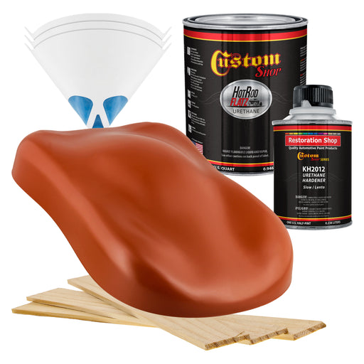 Oxide Red - Hot Rod Flatz Flat Matte Satin Urethane Auto Paint - Complete Quart Paint Kit - Professional Low Sheen Automotive, Car Truck Coating, 4:1