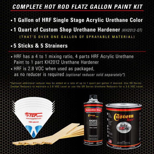 Desert Storm Tan - Hot Rod Flatz Flat Matte Satin Urethane Auto Paint - Complete Gallon Paint Kit - Professional Low Sheen Automotive, Car Truck Coating, 4:1 Mix Ratio